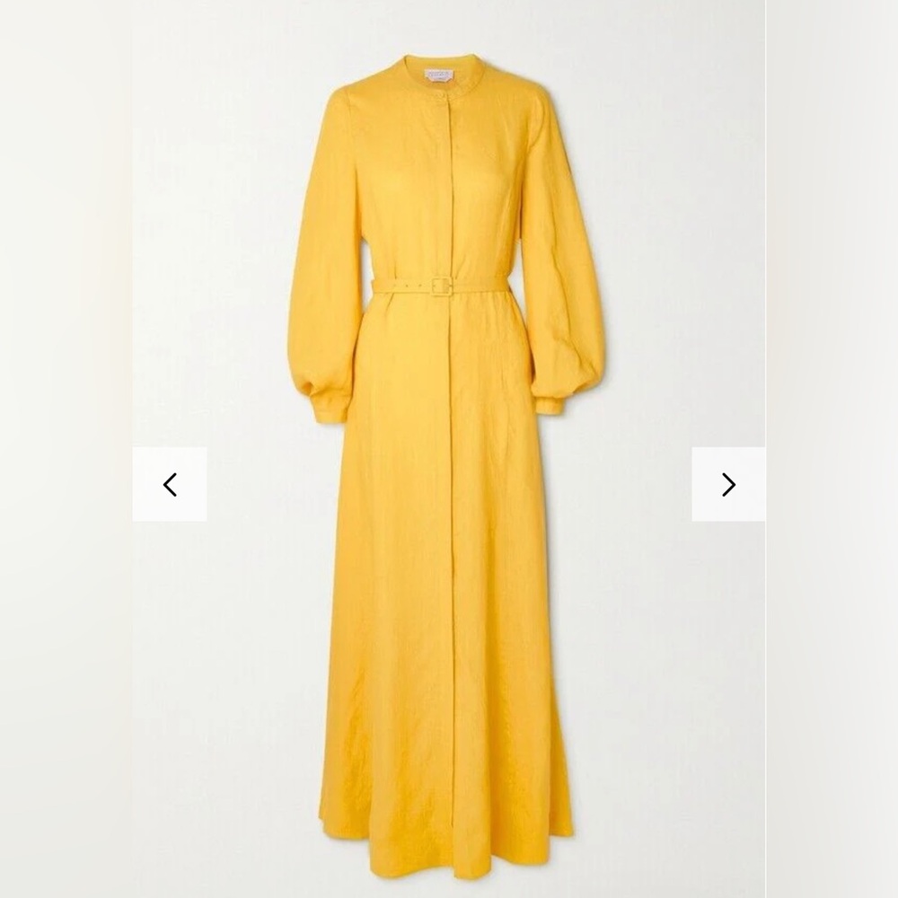 Gabriela Hearst belted yellow dress